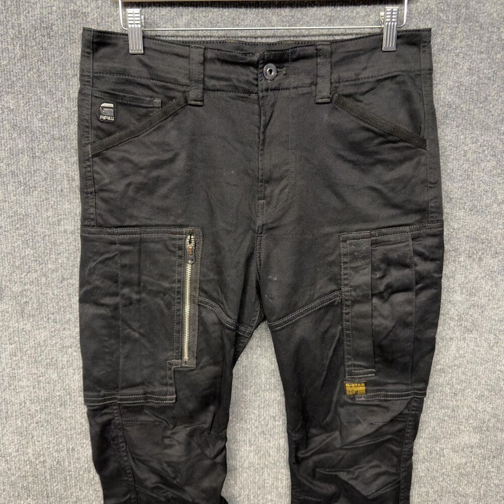 G-Star RAW Flight Cargo 3D Skinny Pants Mens 32x32(28) Black Stretch Street - Picture 12 of 16